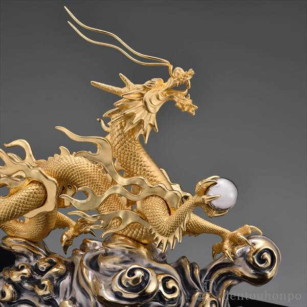 高級龍の伝統工芸品 送料無料 金色の船とドラゴンの金属工芸