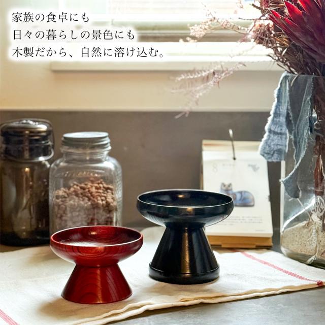 ペット用 木製フードボウル 白木塗 大 おやつスプーン付き ( 初任給 プレゼント 母の日 猫用 犬用 ネコ 猫 ペット用品 )_6