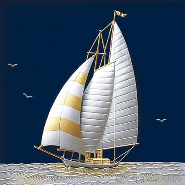 送料無料」 銀製 額 ヨット C 13g ( 武比古 額縁 飾り フレーム 人気