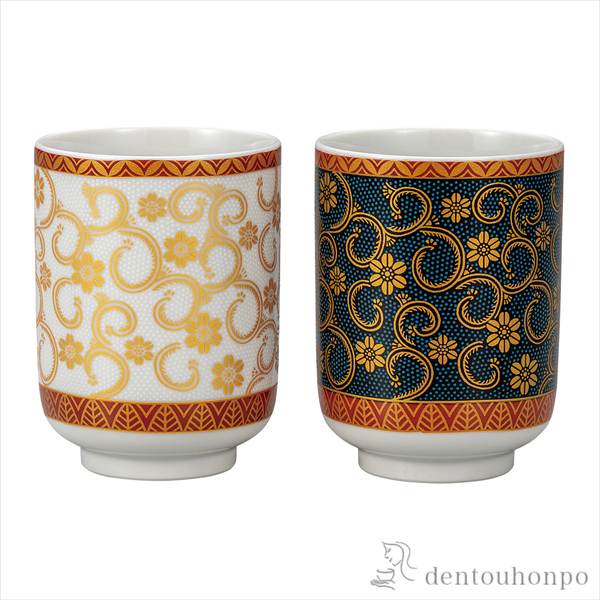 組湯呑 青白粒 ( 湯呑み 湯のみ セット 湯飲み おすすめ 九谷焼 結婚 出産 内祝い 引き出物 金婚式 誕生日プレゼント 還暦祝い )