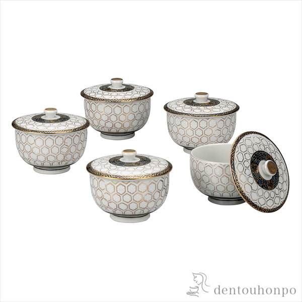 「送料無料」 蓋付汲出揃 亀甲文 ( 初任給 プレゼント 父の日 早割 茶器セット 急須 湯呑み 日本茶 中国茶 九谷焼 結婚 出産 )