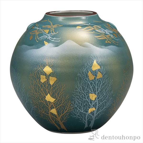 花瓶 木立連山 5.5号 ( 木札名入れ有料 初任給 プレゼント 父の日 早割 ガラス フラワーベース 花器 一輪挿し おすすめ 九谷焼 )