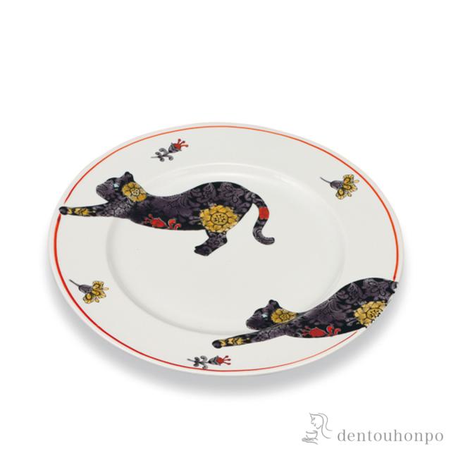 「送料無料」 皿 猫 8.5号 ( 盛皿 プレート テーブルウェア 食器 パーティー 九谷焼 結婚 出産 内祝い 引き出物 )
