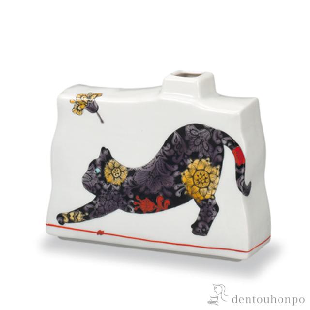 一輪生 猫 5号 ( 初任給 プレゼント 父の日 早割 花瓶 おしゃれ 花器 フラワーベース おすすめ 九谷焼 結婚 出産 内祝い )