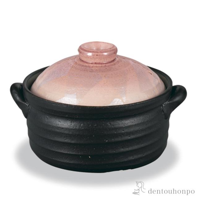 「送料無料」 ２合炊きご飯釜 銀彩 ピンク ( ごはん鍋 万能鍋 ごはん 土鍋ご飯 白米 炊飯土鍋 九谷焼 結婚 出産 内祝い 引き出物 )