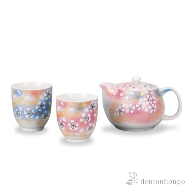 「送料無料」 憩い揃 花の舞 ( 初任給 プレゼント 父の日 早割 茶器セット 急須 湯呑み 日本茶 中国茶 九谷焼 結婚 出産 )