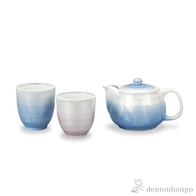 「送料無料」 憩い揃 銀彩 茶こし付 ( 初任給 プレゼント 父の日 早割 茶器セット 急須 湯呑み 日本茶 中国茶 九谷焼 結婚 出産 内祝い )