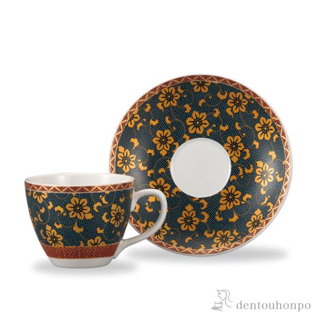 「送料無料」 カップ＆ソーサー 青粒鉄仙 ( セット ソーサー ティーカップ 美味しい おすすめ 九谷焼 結婚 出産 内祝い 引き出物 )