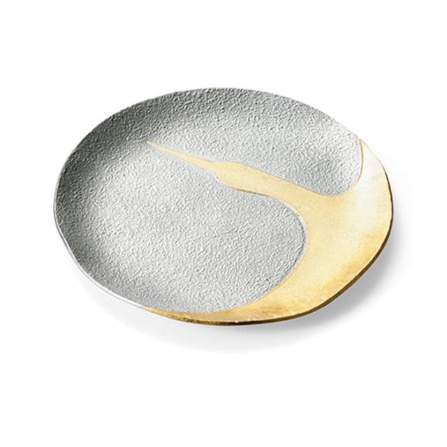 「送料無料」 小皿 TSURU ( 能作 母の日 早割 プレゼント 初任給 プレート 醤油皿 豆皿 和食 洋食 高岡銅器 結婚 出産 内祝い 引き出物 )_1
