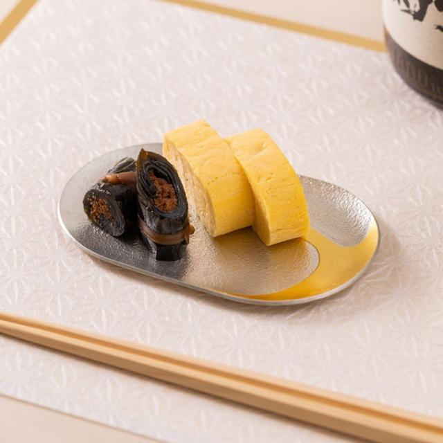 小長皿 TSURU ( 能作 退職祝い 定年 プレート 醤油皿 豆皿 和食 洋食 高岡銅器 結婚 出産 内祝い 引き出物 金婚式 )