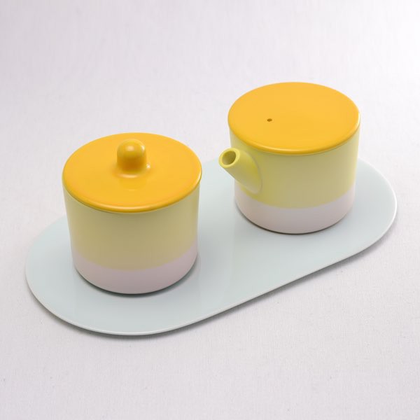 「送料無料」 S＆B Milk Can ＆ Sugar Can ＆ Platter Set Yellow／Light pink セット 「即日発送対応」 ( 1616 / arita japan )