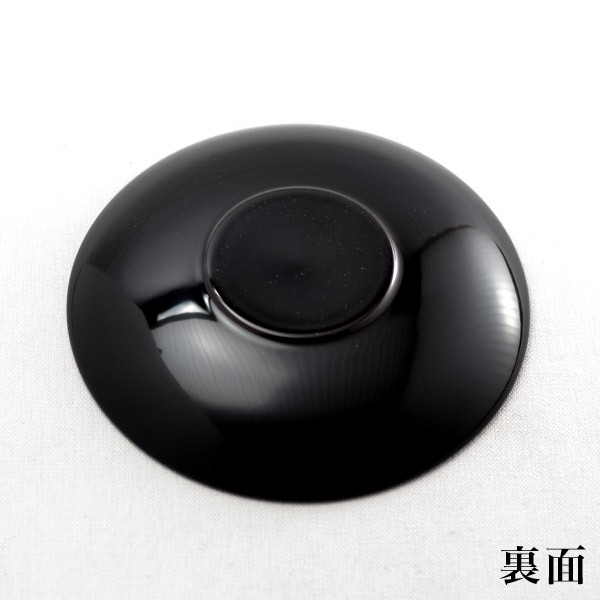 「送料無料」 茶托ダルマ型 溜塗 126mm 5枚セット ( セット 湯のみ 湯呑み 山中漆器 結婚 出産 内祝い 引き出物 )_2