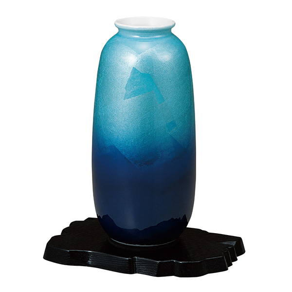 送料無料」 九谷焼 花瓶 銀彩 8号 ( 木札名入れ有料 花器