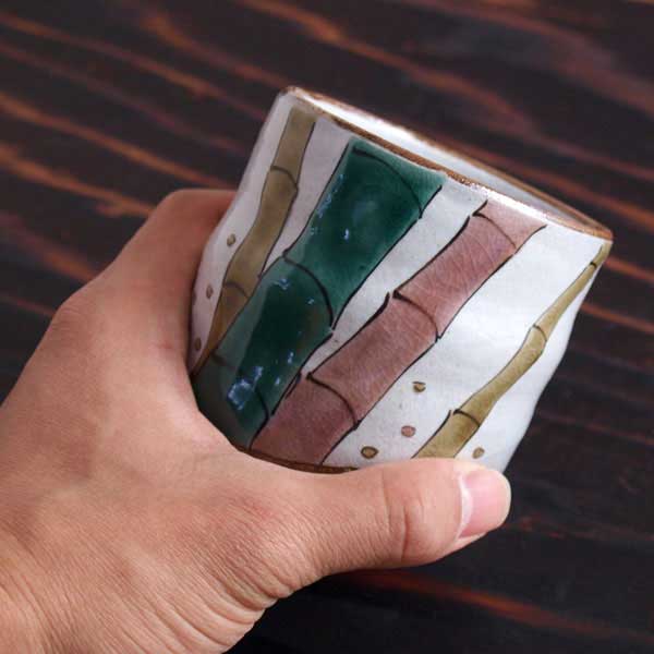 九谷焼 色いろカップ 竹林 ( 和窯 色いろカップ 名入れ有料 初任給 プレゼント 父の日 早割 焼酎グラス ビアカップ ビールグラス )_2