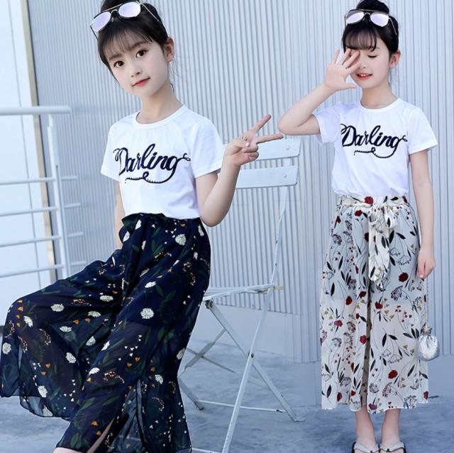 上下セット 子供服 女の子 半袖 ワイドパンツ Tシャツ 韓国風子供服 夏 花柄 ホワイト ネイビー ガウチョパンツ 七分丈 1 130 140 150 の通販はau Pay マーケット ｓｕｎｆｌｏｗｅｒｋｉｄｓ