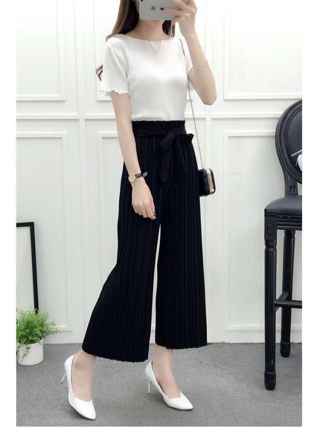 シフォン ガウチョパンツ プリーツ ワイドパンツ リボン レディース ボトムス 春服 夏服 春夏 韓国 ファッション オルチャン 韓国 ファッの通販はau Pay マーケット Aeka Clothet