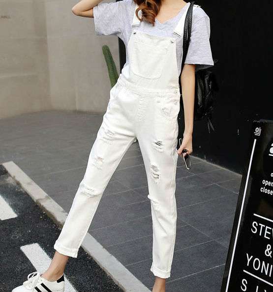 ダメージデニム オールインワンデニム つなぎ オーバーオール サロペット パンツ レディース ボトムス 韓国 オルチャンファッションの通販はau Pay マーケット Aeka Clothet