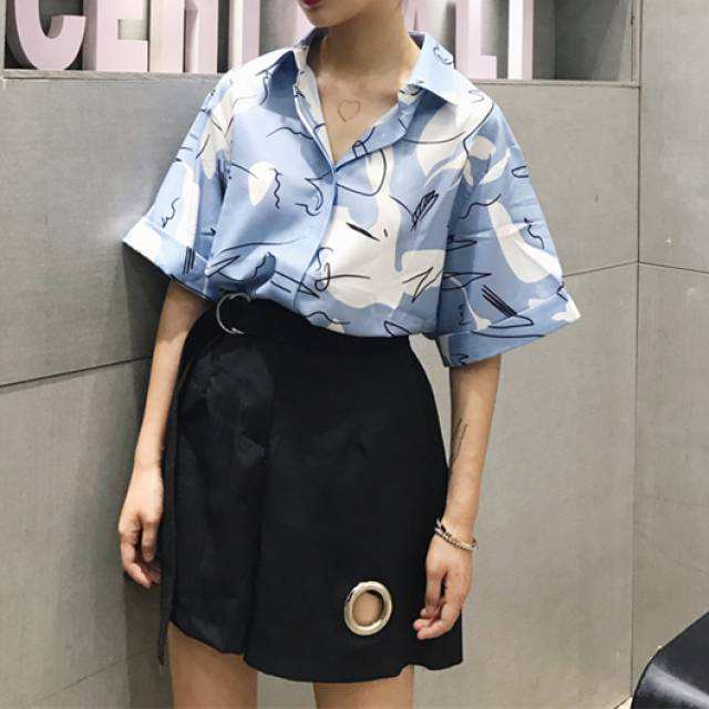 柄シャツ 柄物 アロハシャツ ゆったり 半袖 夏服 レディース トップス リゾートファッション ラフスタイル 韓国 ファッションの通販はau Pay マーケット Aeka Clothet