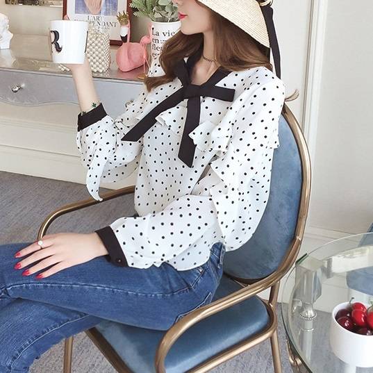 ドット柄 シフォンブラウス ボウタイリボンブラウス フリル袖 長袖 レディース トップス 春服 秋服 韓国 ファッションの通販はau Pay マーケット Aeka Clothet ドット柄 シフォンブラウス ボウタイリボンブラウス フリル袖 長袖 レディース トップス 春服 秋服 韓国 ファッションの通販はau Pay マーケット Aeka Clothet