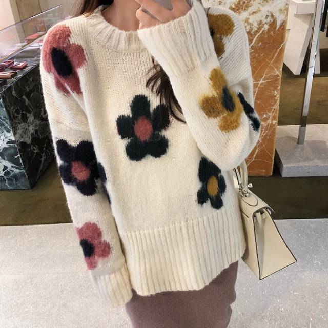 花柄 セーター ドロップショルダー ニット レトロ レディース トップス 秋服 冬服 秋冬 韓国 ファッションの通販はau Pay マーケット Aeka Clothet