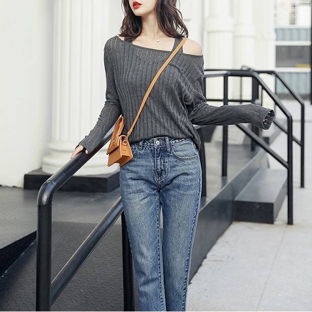 秋冬物 オフショルダー ニット タイト セクシー カットソー タンクトップ セット商品 ツーピース 重ね着 グレー トップス レディースの通販はau Pay マーケット Aeka Clothet