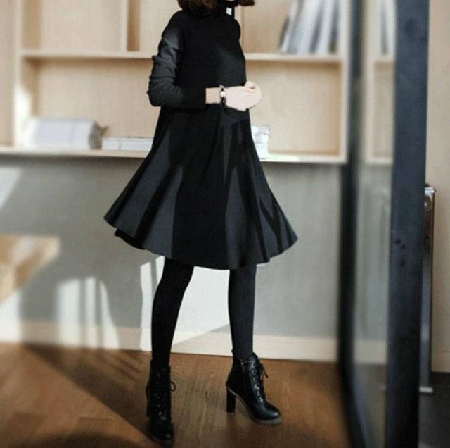 英国風ワンピース 大きいサイズ フレアスカート ａライン ハイネック ワンピース 長袖 レディース 秋服 冬服 秋冬の通販はau Pay マーケット Aeka Clothet