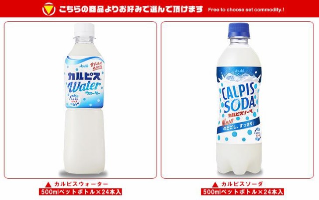 送料無料 カルピス カルピスウォーター・カルピスソーダ 選べる2ケースセット 500mlペットボトル×48(24×2)本入の通販はau PAY  マーケット - のぞみマーケット