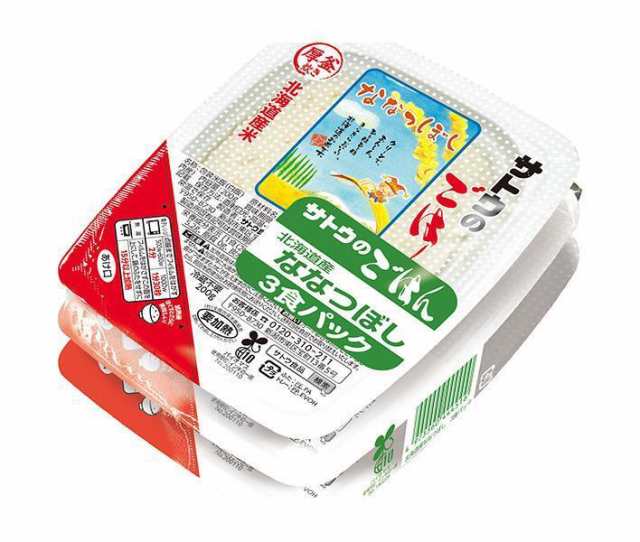 PAY　au　(200g×3食)×12個入×(2ケース)｜　のぞみマーケット　マーケット　北海道産ななつぼし　PAY　マーケット－通販サイト　3食セット　サトウのごはん　サトウ食品　送料無料の通販はau