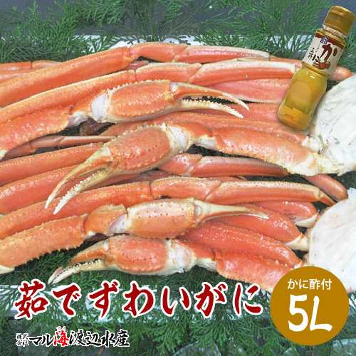 茹でズワイガニ5Ｌ/4肩・かに酢付き　特大サイズ　兵庫県浜坂漁港　マル海渡辺水産