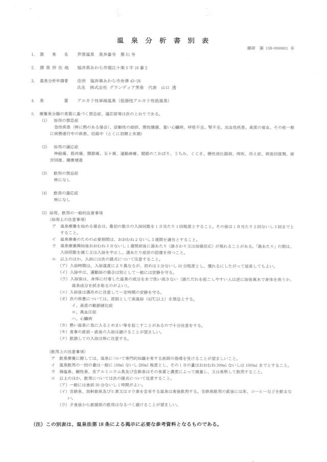 【温泉宅配】【北陸・福井 あわら温泉 グランディア芳泉 】泉質と効用:アルカリ性単純温泉。適応症は、自律神経不安定症、不眠症、うつ状態ほか_2