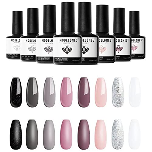 Modelones ジェルネイル カラー ジェルネイル セット カラージェル セット Nail Gel ピンク グレー 黒 8色キット セルフカラーの通販はau Pay マーケット Early Bird Town