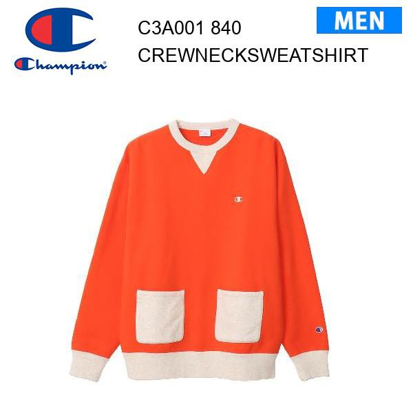 24fw チャンピオン Champion クルーネックスウェットシャツ オレンジ C3-A001 カラー 840 メンズ 正規品