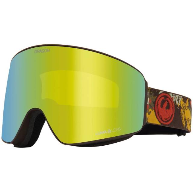 25-26 DRAGON PXV LEAFY CAMO   LL J.GOLD ION 2026 ドラゴン ゴーグル PXV リーフィーカモ ルーマレンズ J ゴールド　日本正規品