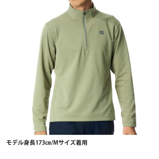 【メール便】ファイントラック finetrack ドラウトクアッド ジップネック メンズ FMM1123 OLIV オリーブ 正規品_1