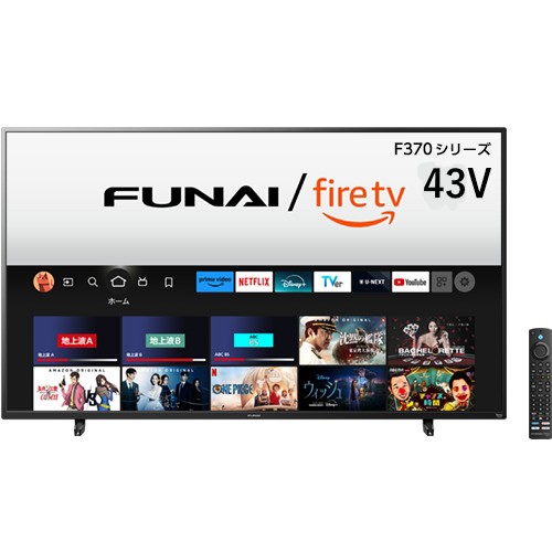 【無料長期保証】【推奨品】Funai FireTV FL-43UF370 43V型 4K液晶テレビ Alexa対応 ブラック