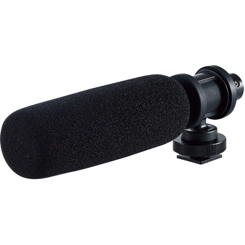 エレコム HS-MC10BK ガンマイク 超指向性 ウインドスクリーン付き アクセサリーシュー対応 三脚ネジ(1 4インチネジ)対応 4極φ3.5mm ブラック   の通販は