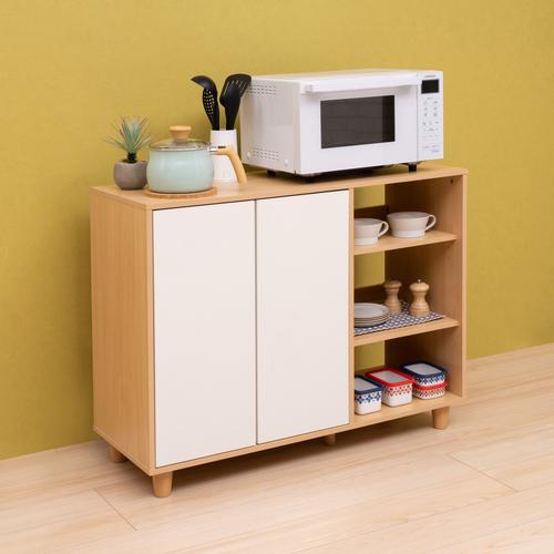 ヤマダオリジナル サイドボード 幅100cm ナチュラル／ホワイトの通販は