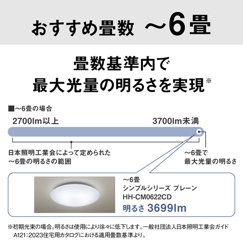 パナソニック HH-CM0622CD LEDシーリングライト 6畳 昼白色 リモコン付属_8