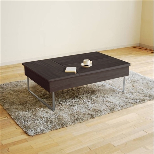 大塚家具 リビングテーブル 「ネーベル」金属脚 木部ダークブラウン色 の通販は 136,000円