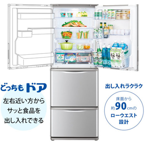 SHARP 冷蔵庫 SJ-W351E-S 350L 2019年 家電 Ma034 Amazon.co.jp: シャープ 冷蔵庫 350L（幅60cm） どっちもドア