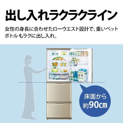 シャープ SJ-W359K-N 3ドア冷蔵庫 350L・どっちもドア マット