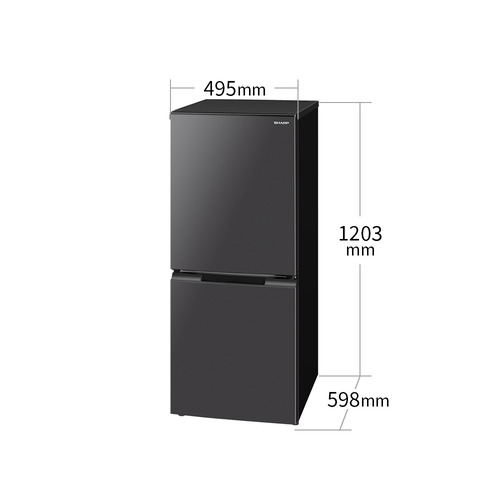 シャープ SJ-D15K 冷蔵庫 152L どっちもドア ダークアッシュグレーの