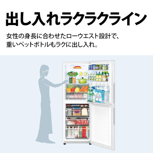 シャープ SJ-PD28K プラズマクラスター冷蔵庫 280L 右開き アコール 