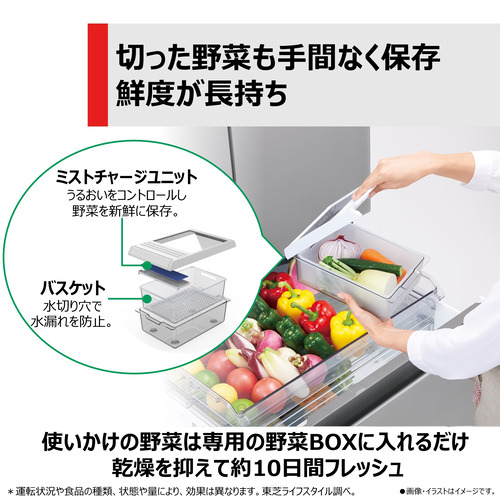 無料長期保証】東芝 冷蔵庫 600L 観音開き 6ドア 幅68.5cm 摘みたて