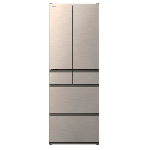 【無料長期保証】日立 冷蔵庫 485L 観音開き 6ドア 幅65cm ひろin冷凍プラス まるごとチルド コンシェルジュアプリ対応 R-HWC49X N ゴールド系