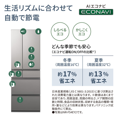 無料長期保証】パナソニック 冷蔵庫 542L 観音開き 6ドア 幅65cm