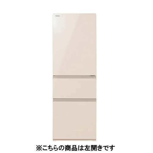 【無料長期保証】東芝 冷蔵庫 356L 3ドア 左開き 幅 60cm 3段冷凍室 節電モード ヤマダオリジナル GR-Y36YFVL(UC) ピンク系
