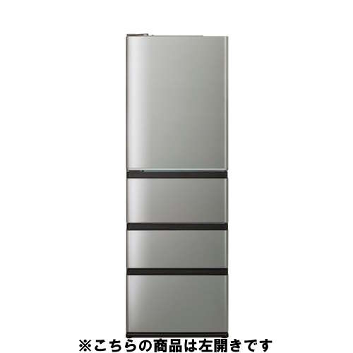 AQUA 冷蔵庫 433L 左開き 4ドア 幅59.5cm 大容量冷凍室 おいシールド冷凍 見える野菜室 AQR-V43AL(S) チタンシルバー
