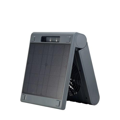 APIX APF-565L(GY) ソーラーパワーファン 強化バンパー搭載 防水仕様 モバイルバッテリーにもなる ブラック_1