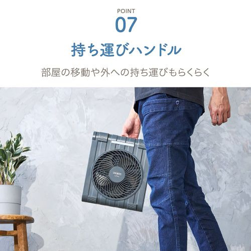 APIX APF-565L(GY) ソーラーパワーファン 強化バンパー搭載 防水仕様 モバイルバッテリーにもなる ブラック_10